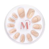 Half Past Nude neutral nude press-on nails by Mani Muse, on white background.