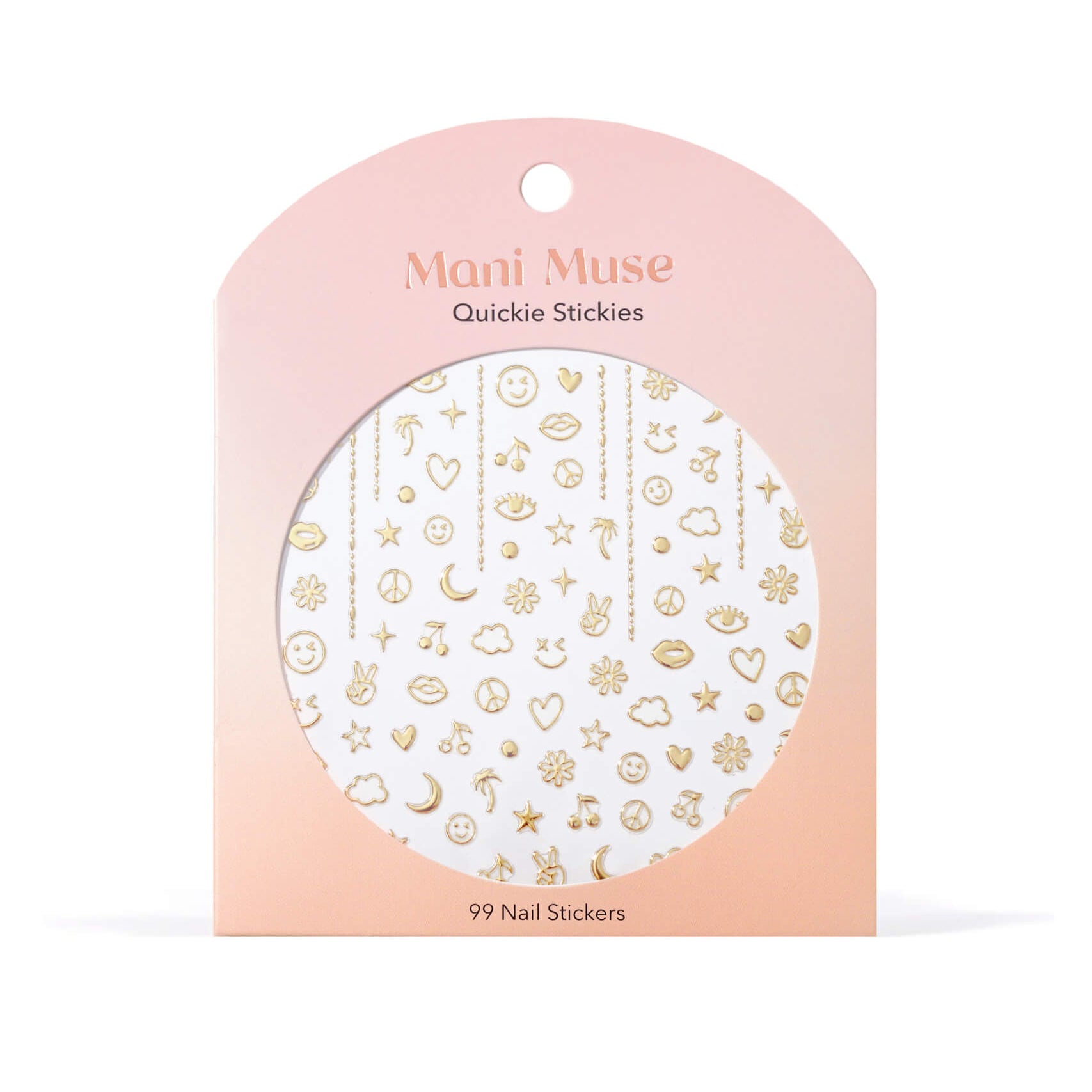 Mani Heist gold metallic accents nail art stickers by Mani Muse, on white background.