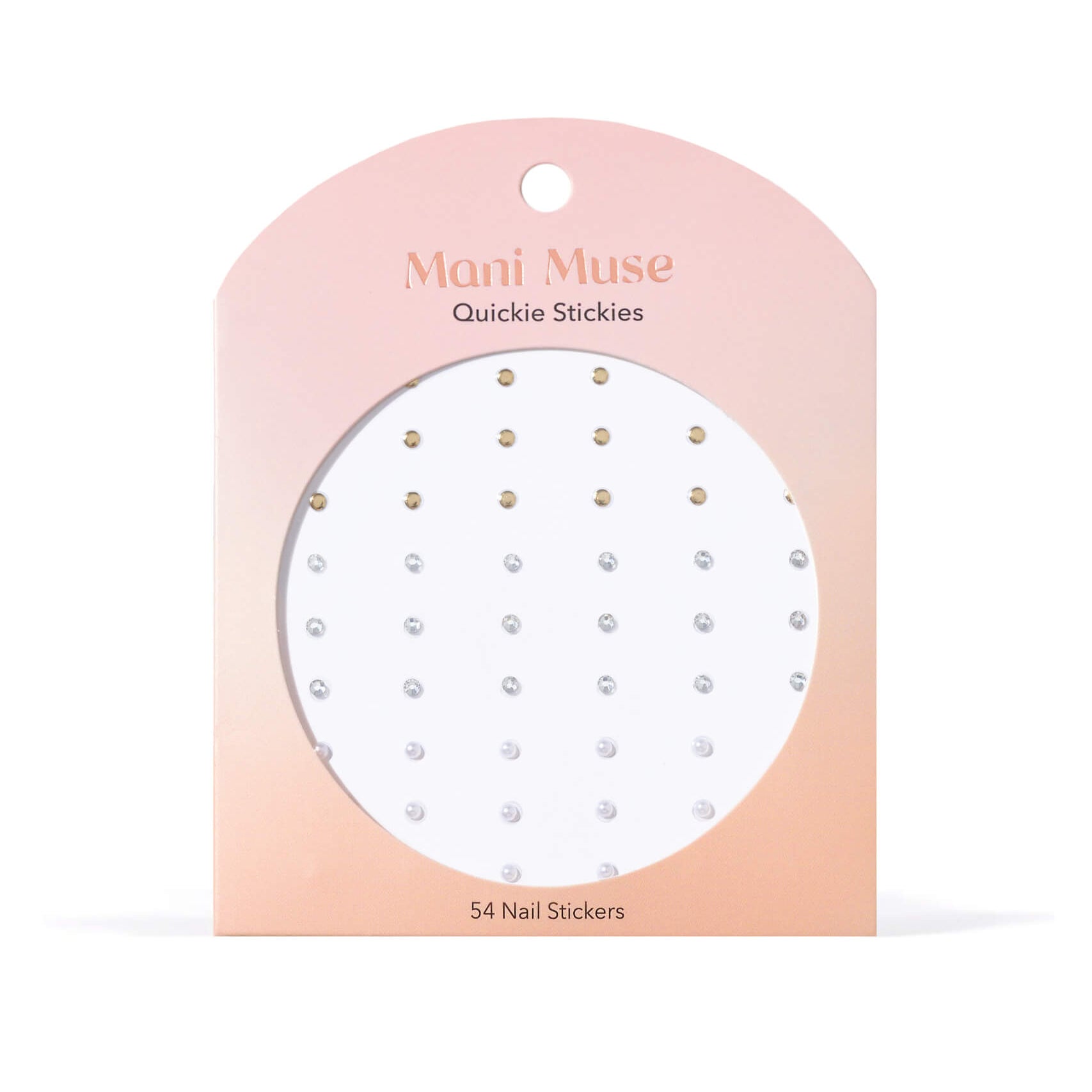 Nice Ice Baby pearls, rhinestones, grommets nail art stickers by Mani Muse, on white background.