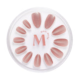 Pinky Blinders rose gold cat-eye press-on nails by Mani Muse, on white background.