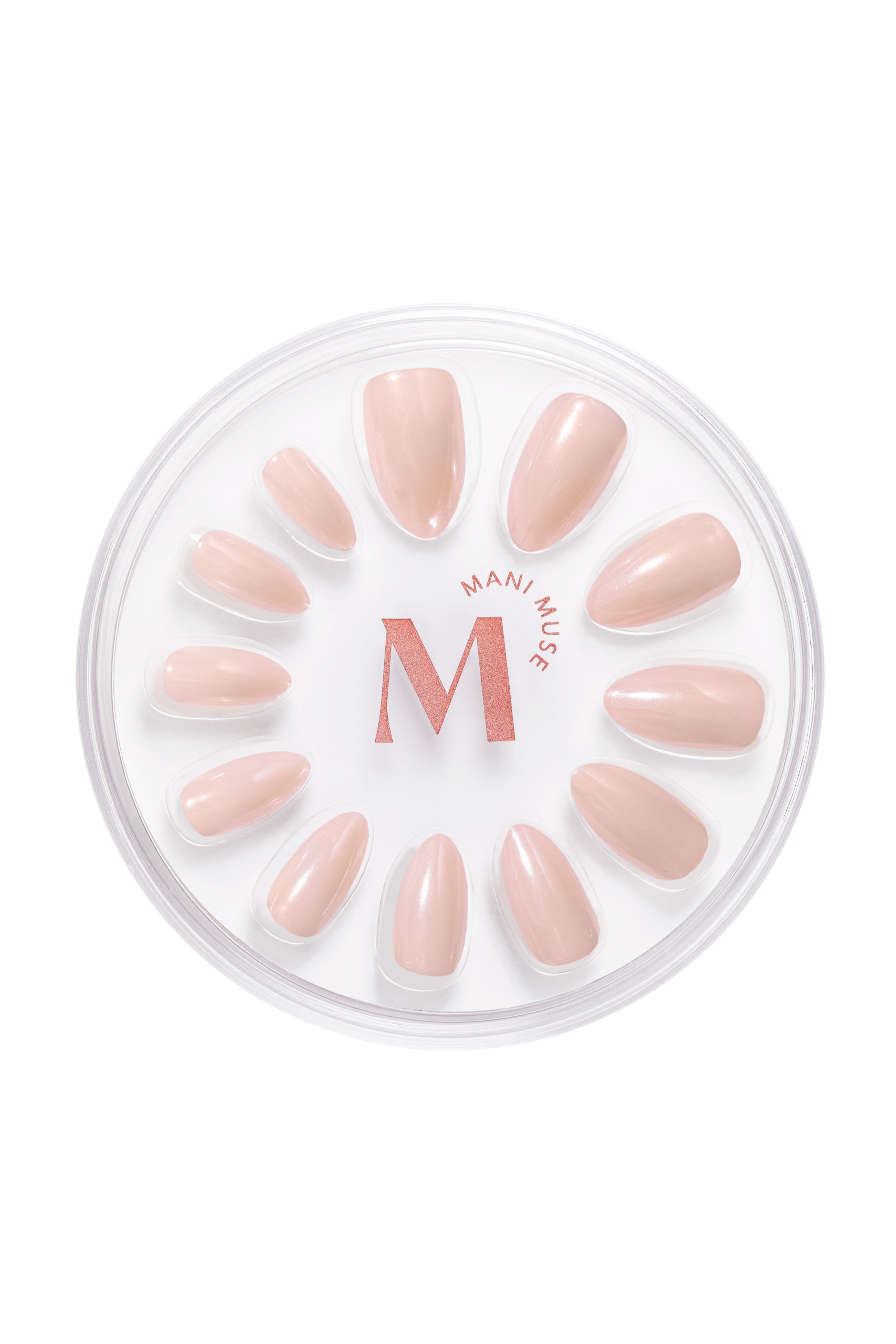 Mani Muse Nude Glazed Press-on Nails - Almond