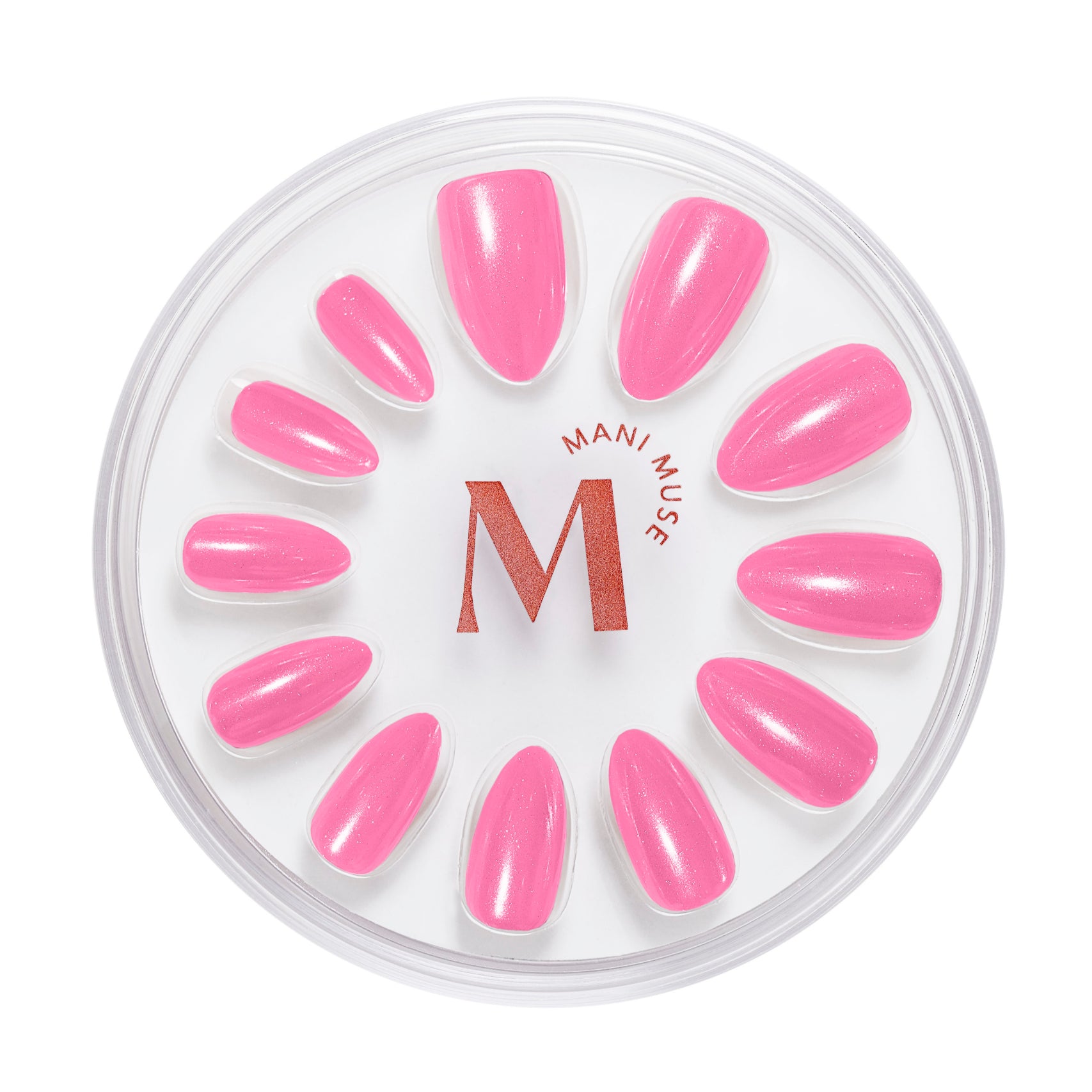 Mani Muse Pink Glazed Press-on Nails - Almond
