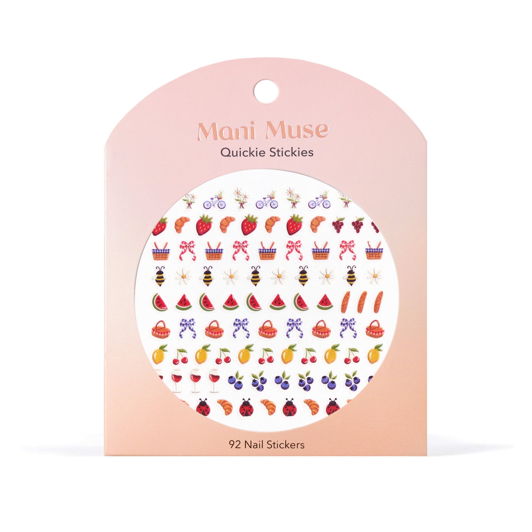 Less Regrets More Baguettes nail stickers by Mani Muse shown on white background.