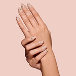 Mani Heist gold metallic accents nail art stickers by Mani Muse, hand shot.