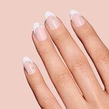 Nice Ice Baby pearls, rhinestones, grommets nail art stickers by Mani Muse, close-up hand shot.
