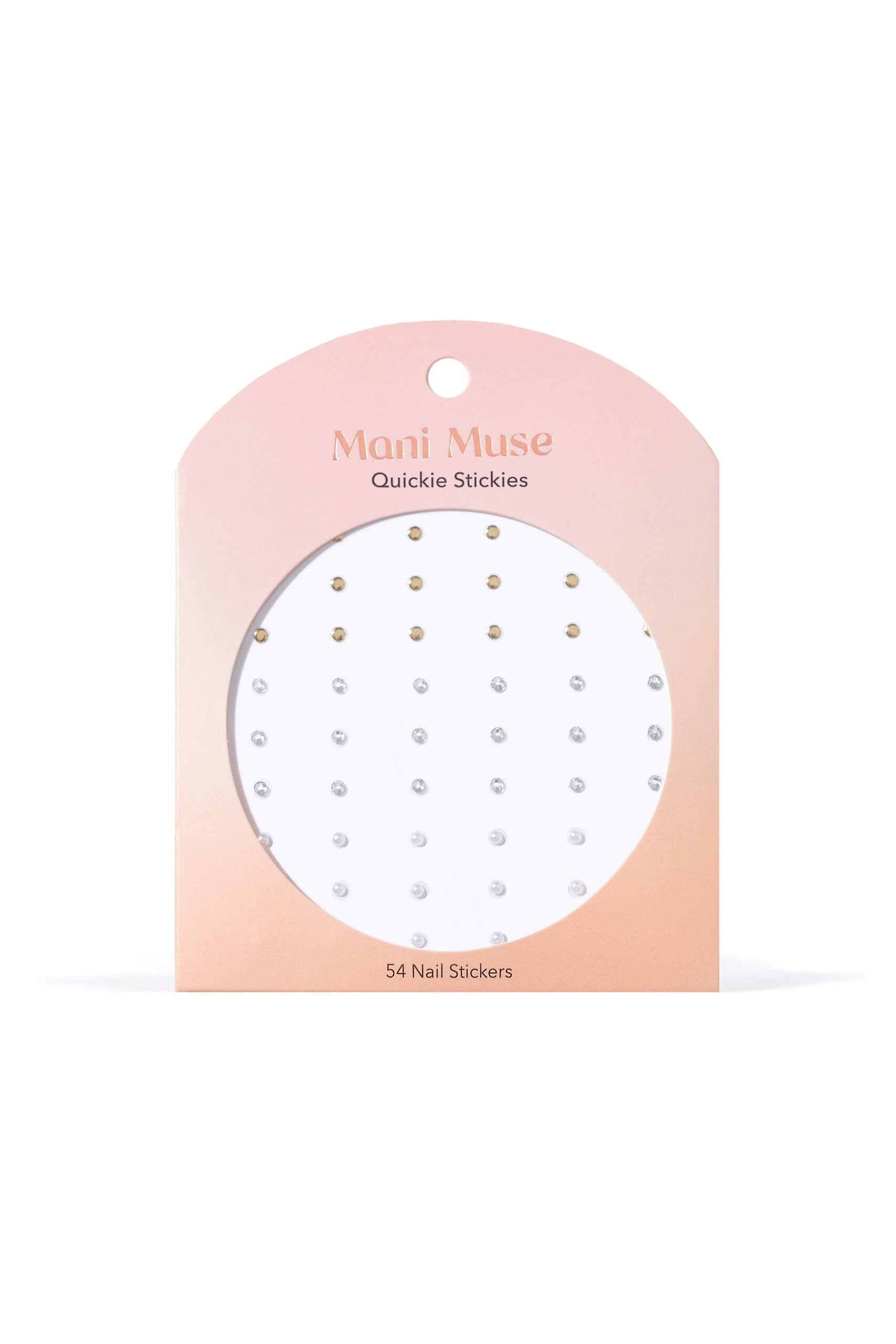 Nice Ice Baby pearls, rhinestones, grommets nail art stickers by Mani Muse, on white background.