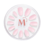 Powder Room Chic powder pink press-on nails by Mani Muse, on white background.