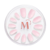 Powder Room Chic powder pink press-on nails by Mani Muse, on white background.