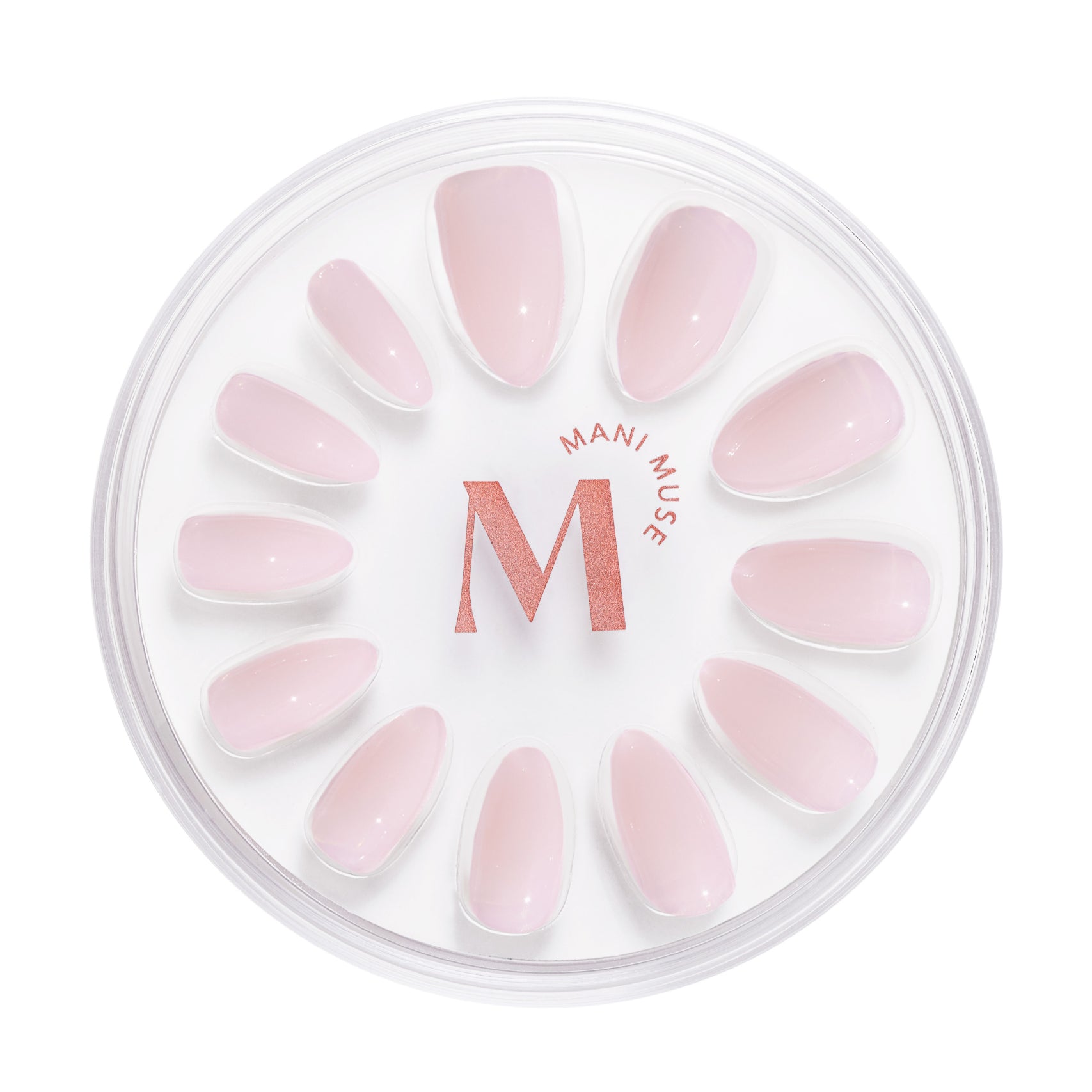 Sheer Thing bubble bath press-on nails by Mani Muse, on white background.