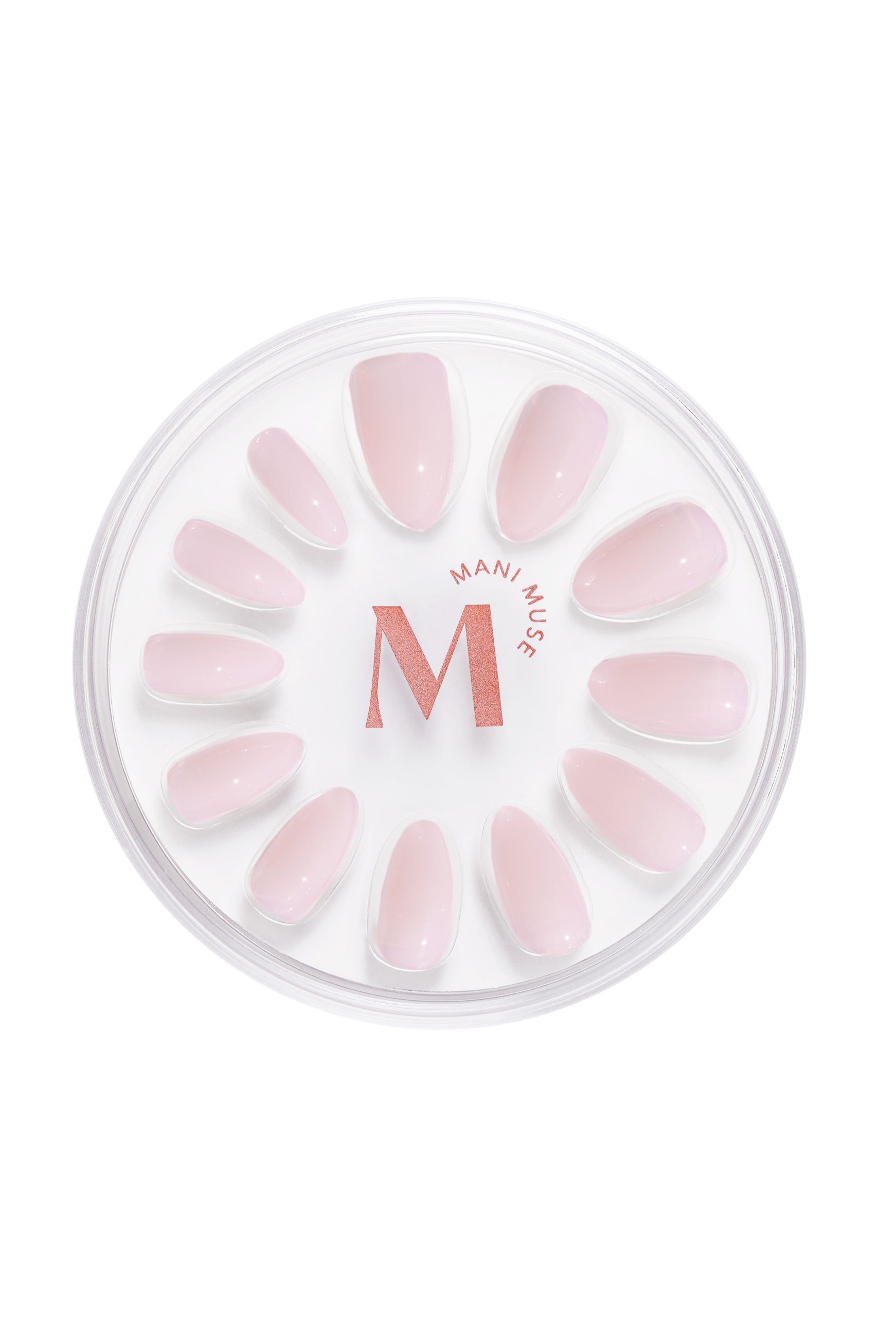 Sheer Thing bubble bath press-on nails by Mani Muse, on white background.
